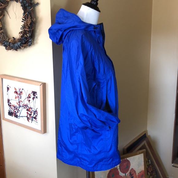 MARMONT size Medium Blue windbreaker ZipFront Waterproof Hoodie Packable Jacket - Picture 5 of 14